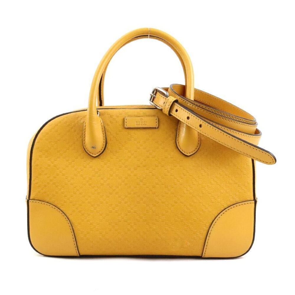 Gucci Diamante Leather 2Way Shoulder Bag Yellow Gold